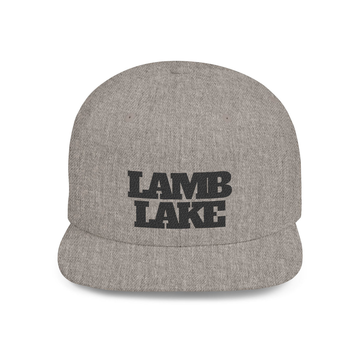 Lamb Lake Flat Bill Snapback Hat — Retro Embroidered Lake Cap