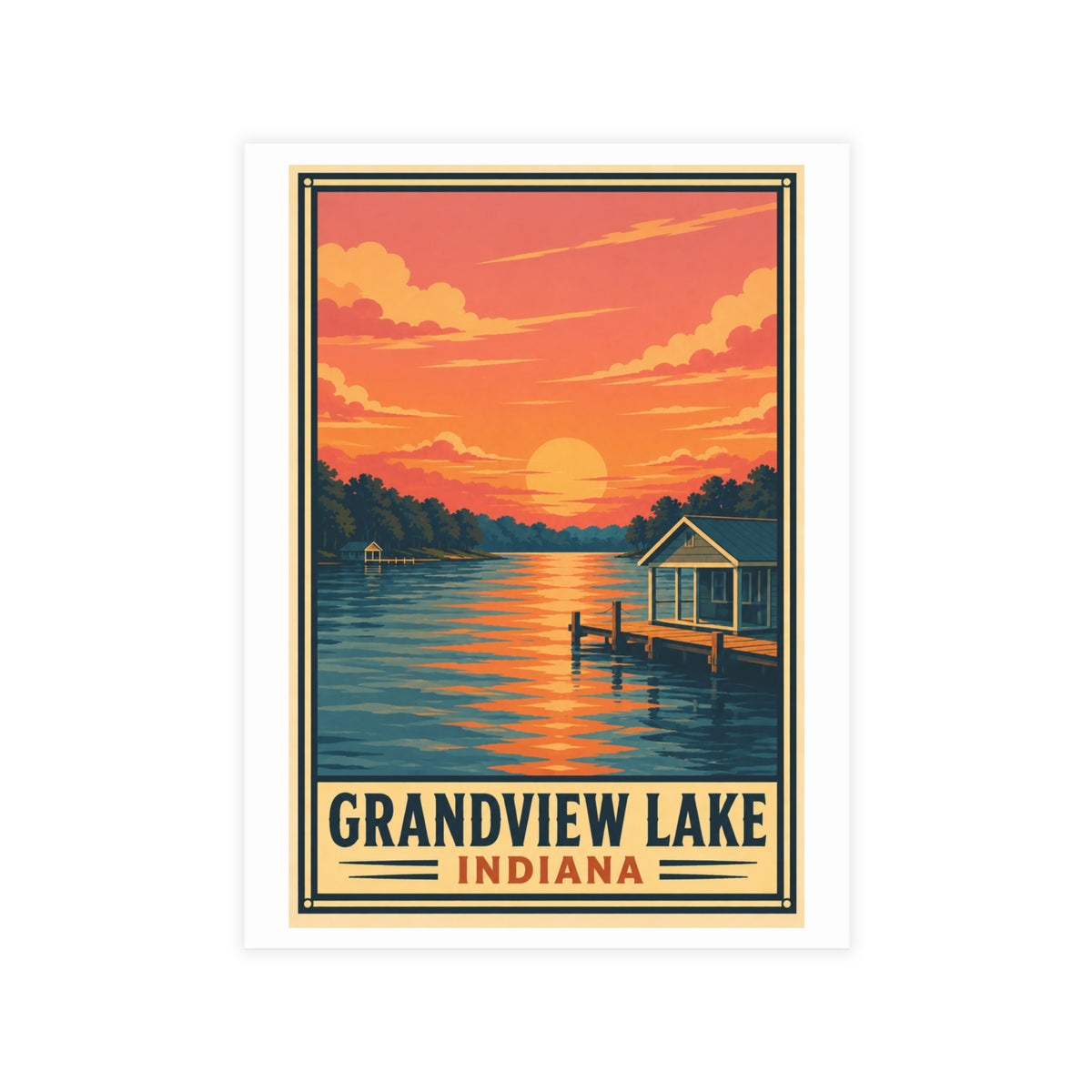 Grandview Lake National Park Style Postcard Bundle