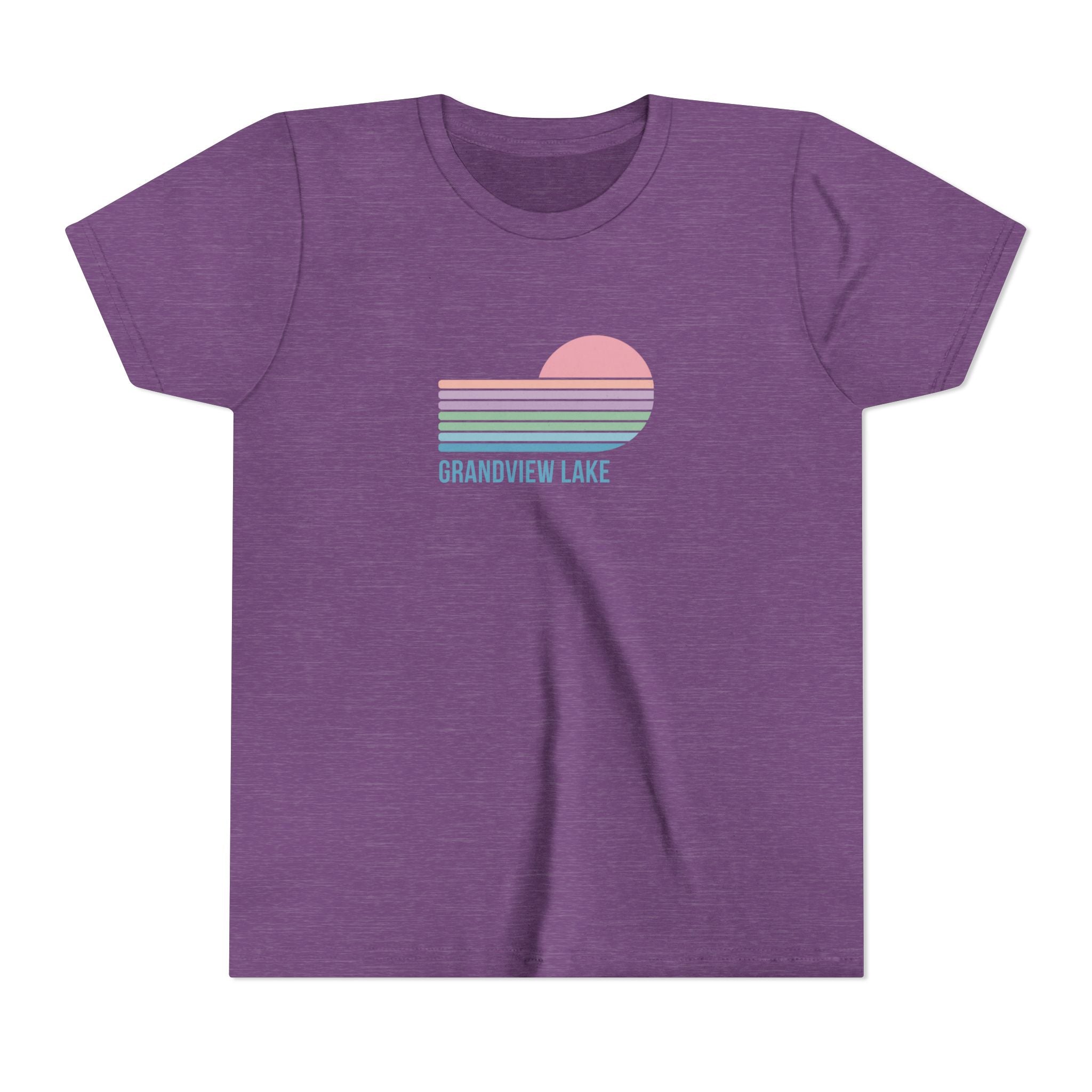 Youth Tee — 'Grandview Lake' Pastel Retro Sunset Kids T-Shirt