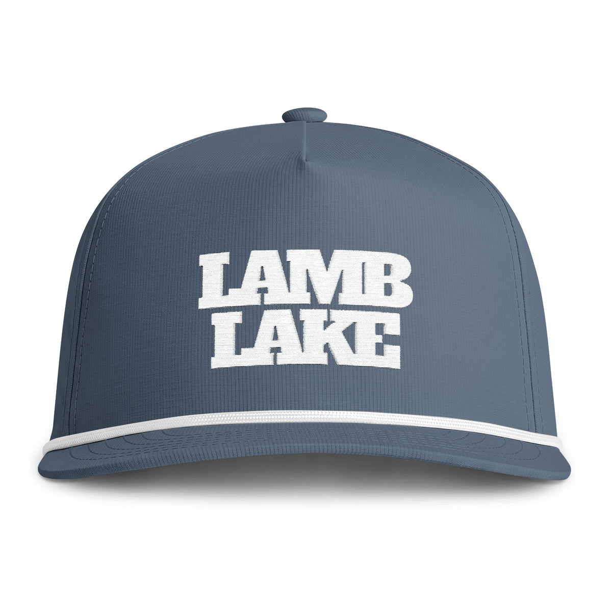 Sunwashed Rope Cap - "LAMB LAKE' Embroidered Trucker Hat