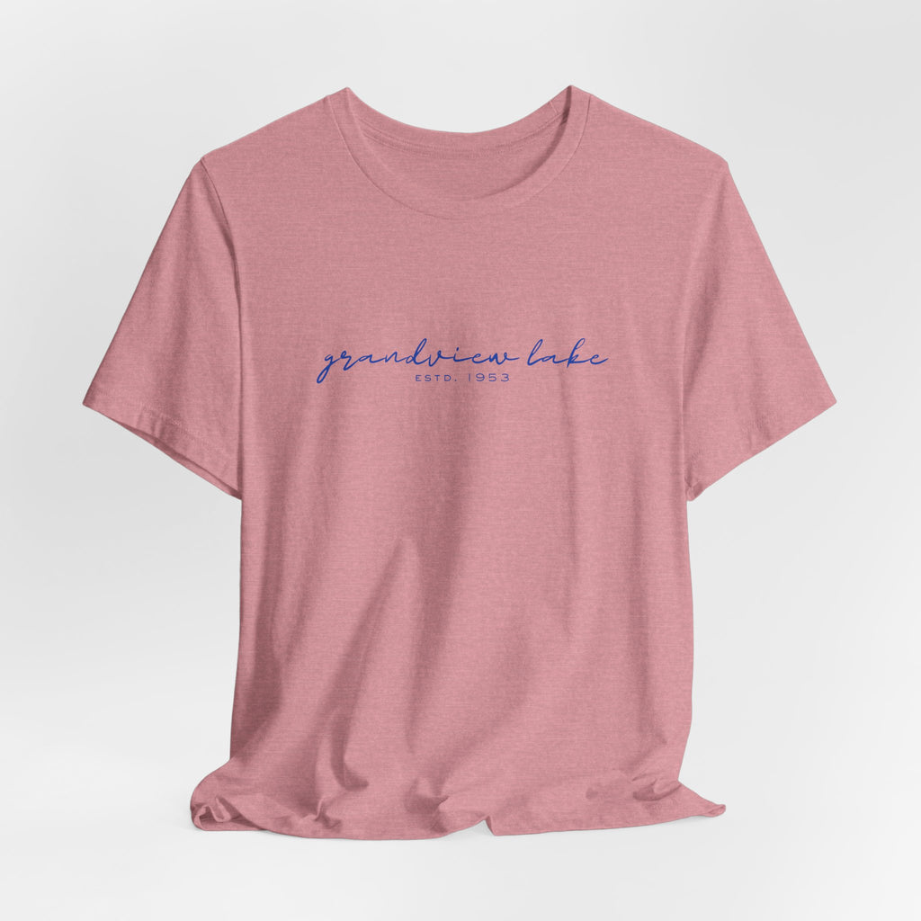 Script "grandview lake" Unisex Jersey Short Sleeve Tee