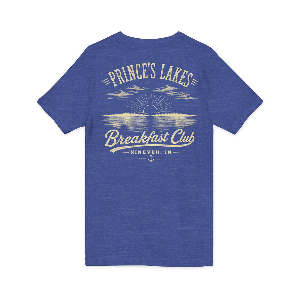 Good Food Good Company Good Morning V-Neck Tee — Retro Lake Breakfast Club Graphic Shirt