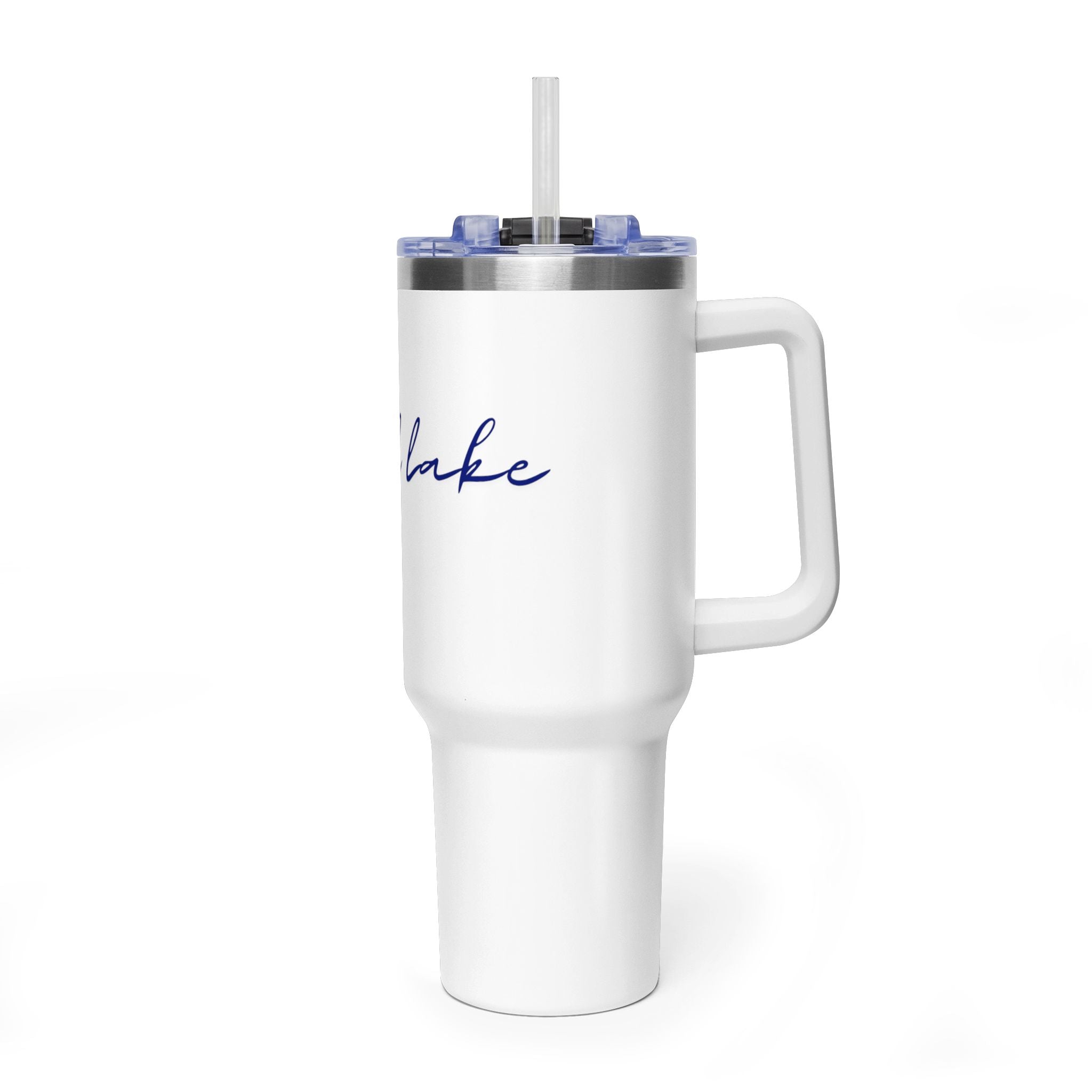 40oz Vacuum Tumbler — 'Lamb Lake' Script Insulated Travel Mug