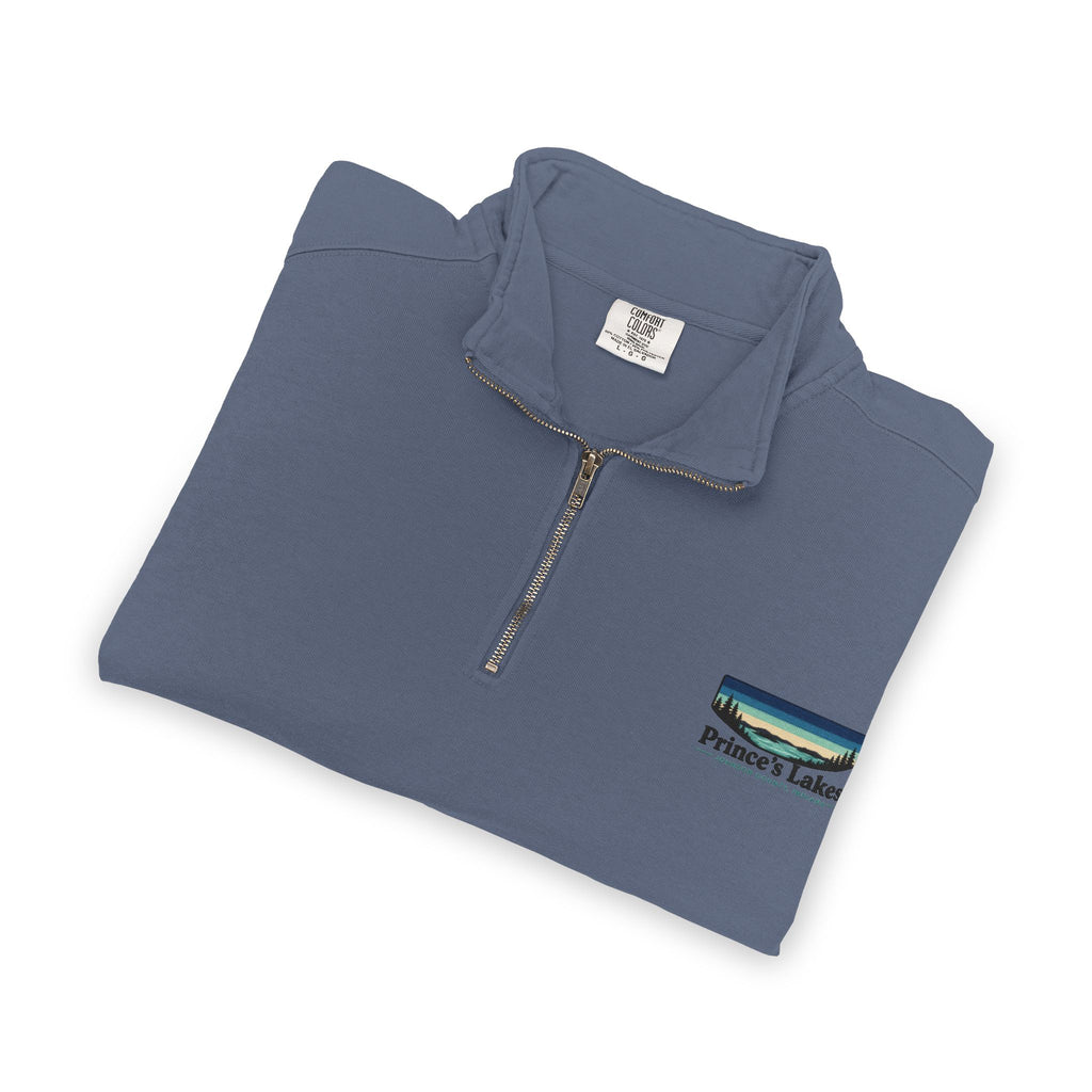 Quarter-Zip Sweatshirt — Pleasant Lake Retro Sunset Patch