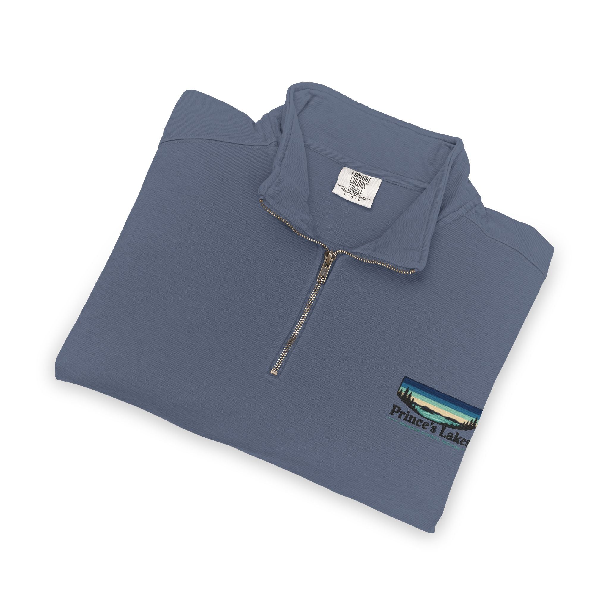 Quarter-Zip Sweatshirt — Pleasant Lake Retro Sunset Patch