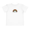 Retro Rainbow Toddler Tee — "Lamb Lake" Graphic Short Sleeve