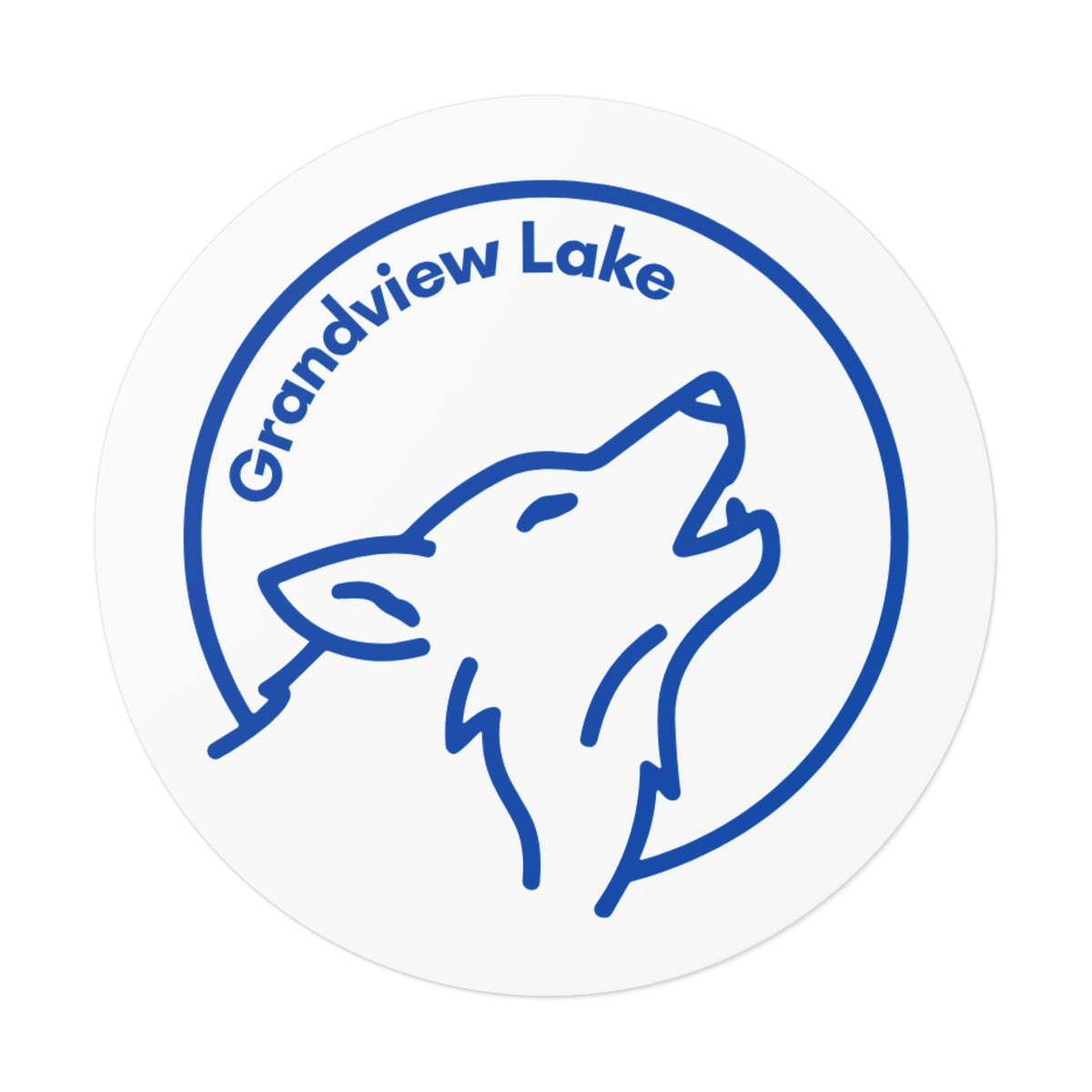 Grandview Lake Full Moon Club Round Vinyl Sticker