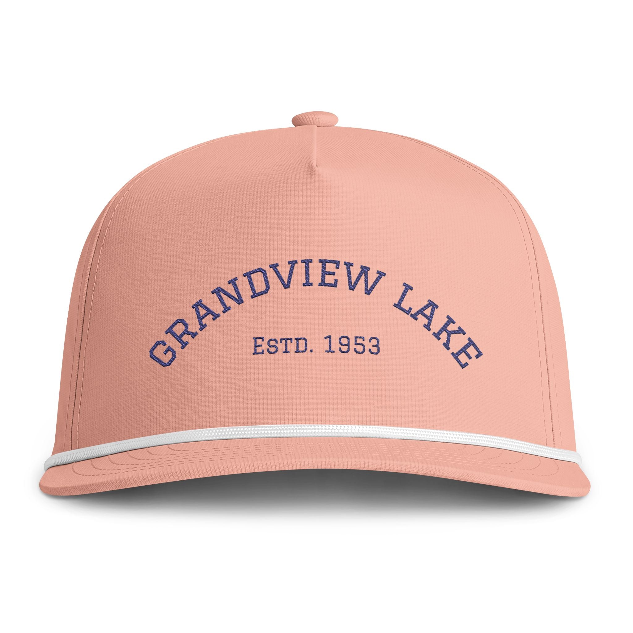 Grandview Lake Rope Cap — Embroidered Stitch Vintage Sun-washed Trucker Hat