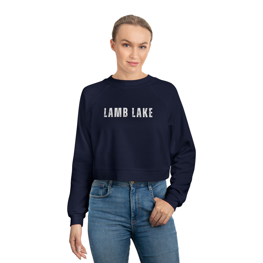 Lamb Lake Cropped Pullover — Minimal White Fleece for Women