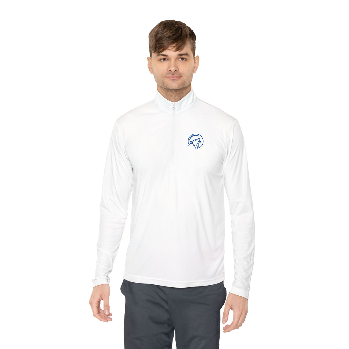 Grandview Quarter-Zip Pullover — Full Moon Club Branded Live Wolf Design