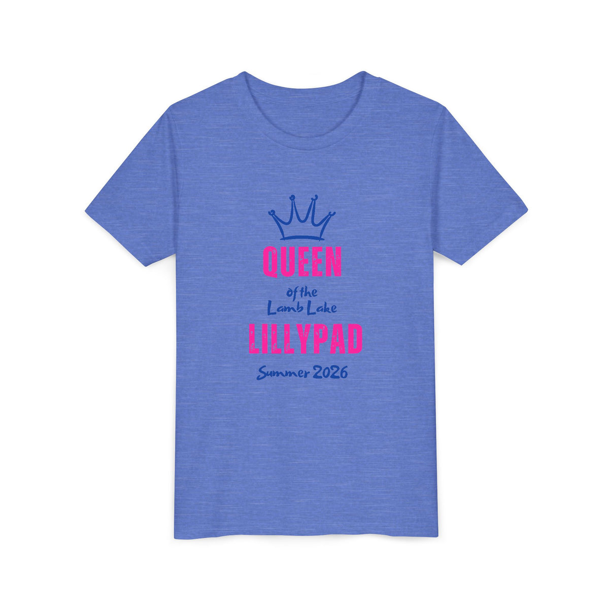 Youth Tee — "Queen of the Lillypad" Lamb Lake Crown Graphic Kids Shirt