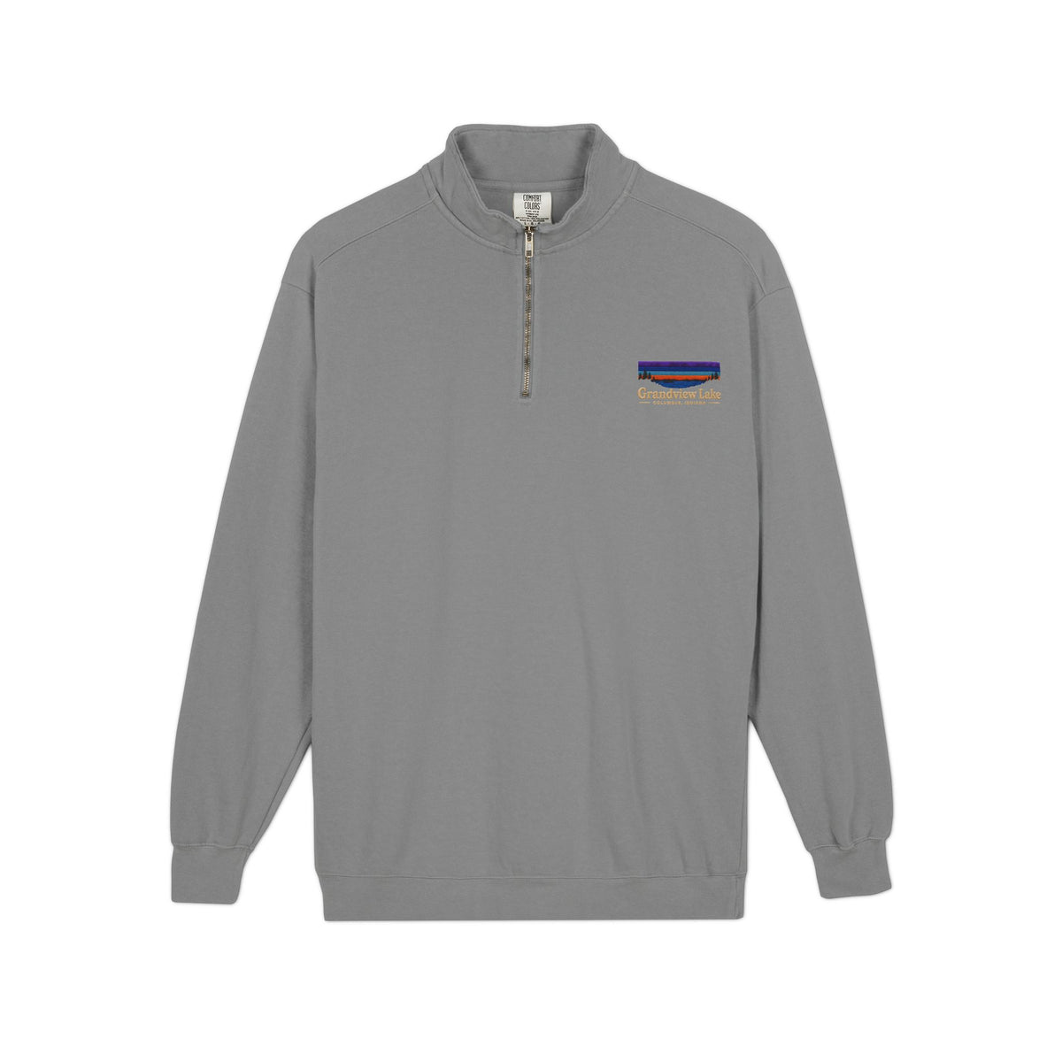 Quarter-Zip Sweatshirt — Grandview Lake Retro Sunset Patch