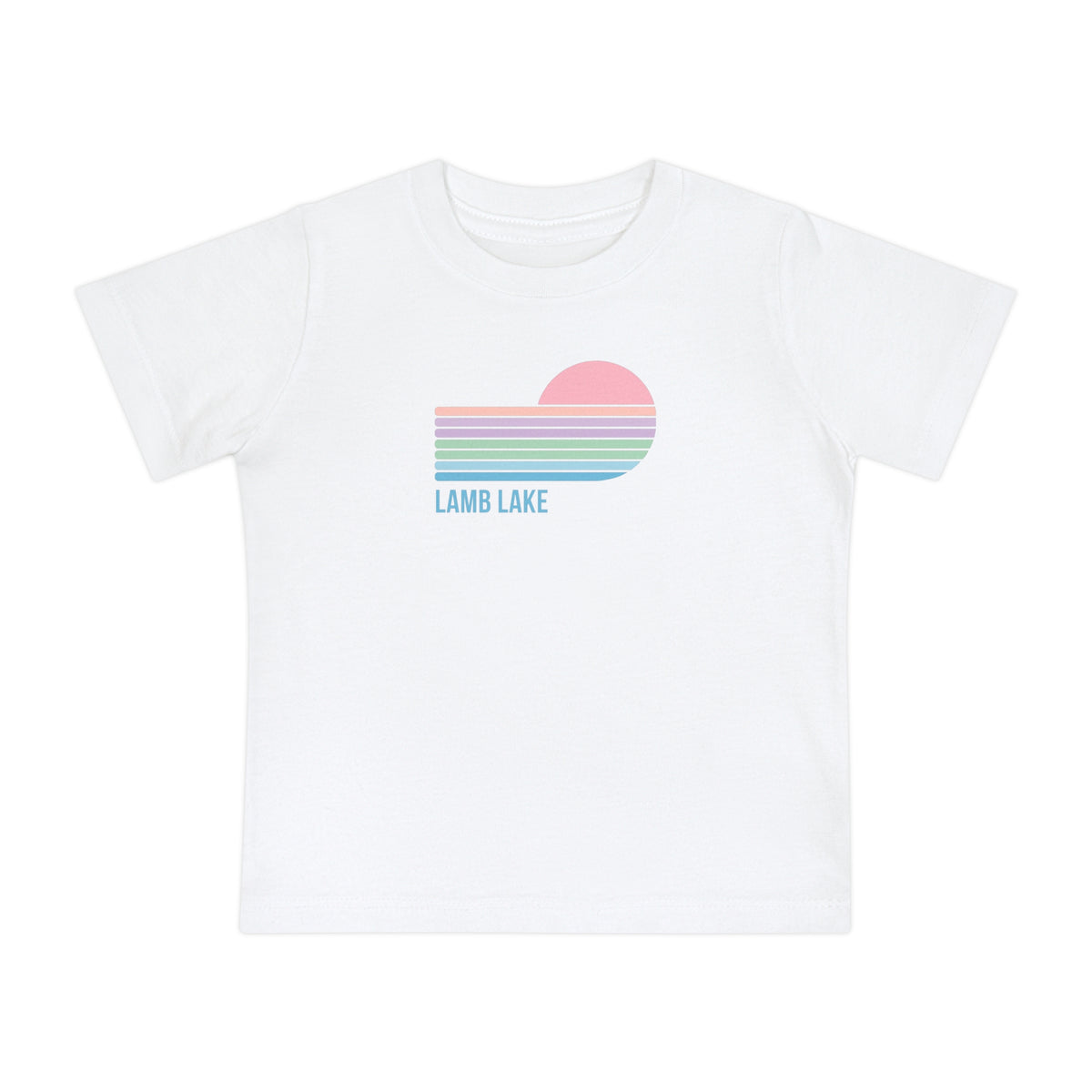 Baby T-Shirt — Pastel Retro Heart Sunset "Lamb Lake"