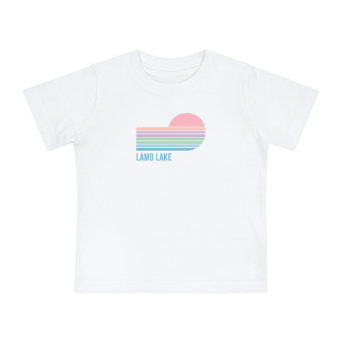 Baby T-Shirt — Pastel Retro Heart Sunset "Lamb Lake"