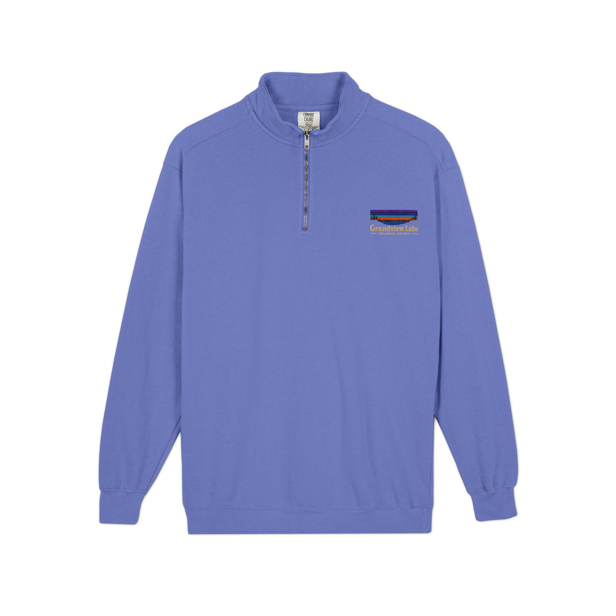 Quarter-Zip Sweatshirt — Grandview Lake Retro Sunset Patch