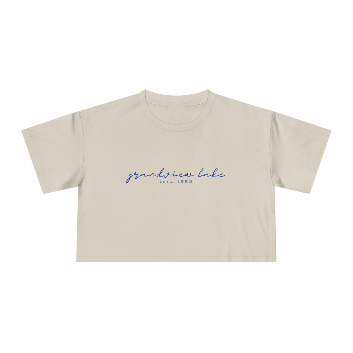 Script Logo Crop Tee — "grandview lake" Women's Casual Top
