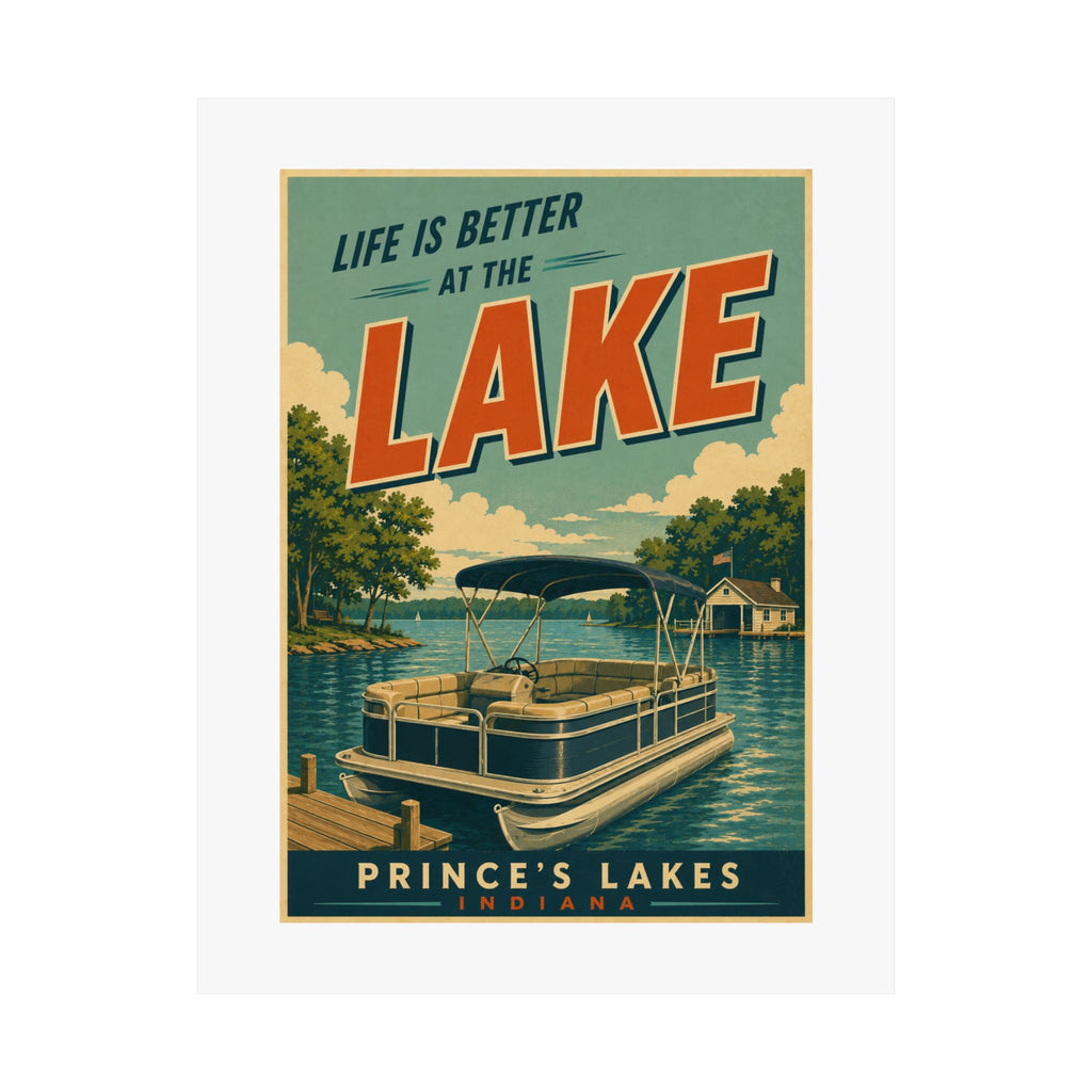 Lake Life Vintage Travel Poster Matte Print