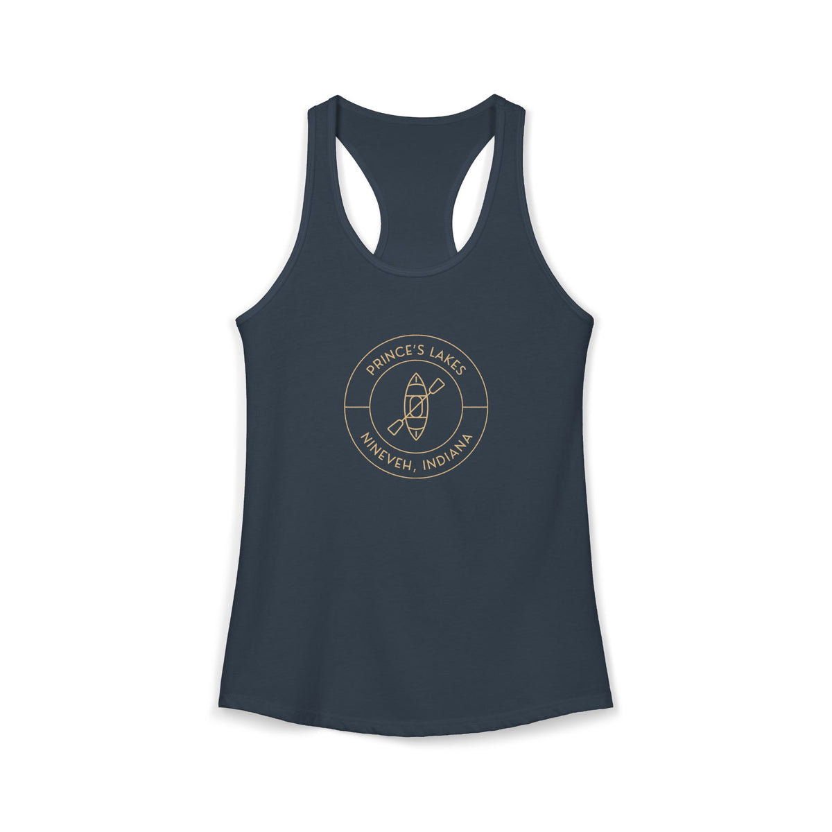Women's Racerback Tank- "Kayak Prince's Lakes"