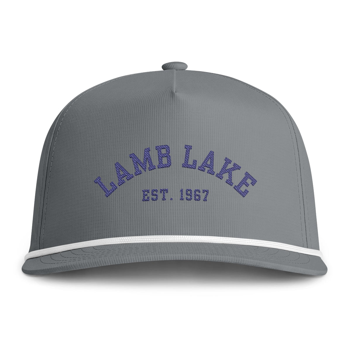 Sunwashed Rope Cap - 'LAMB LAKE' est. 1967 Embroidered Trucker Hat