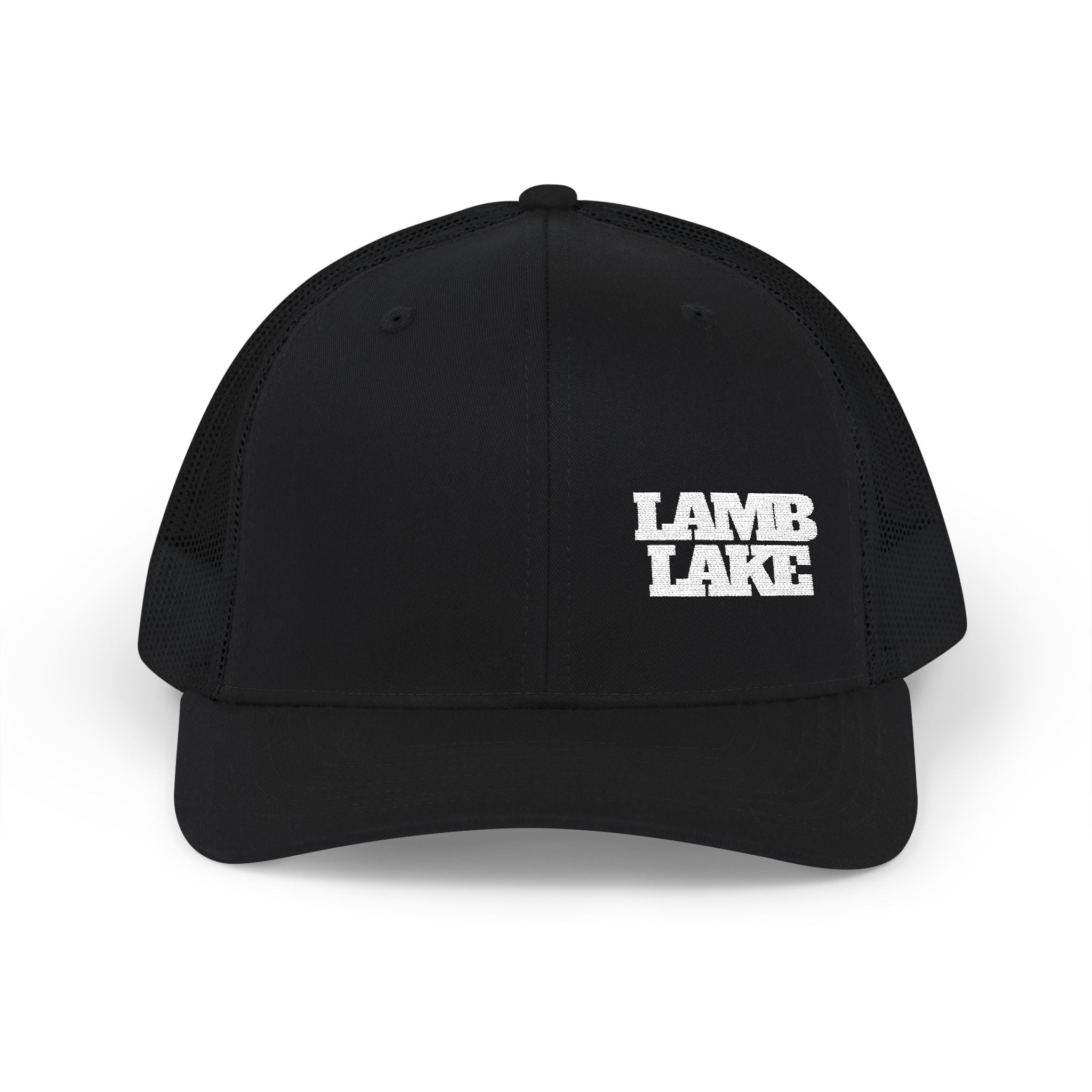 Lamb Lake Trucker Hat — Vintage Mesh Snapback Cap