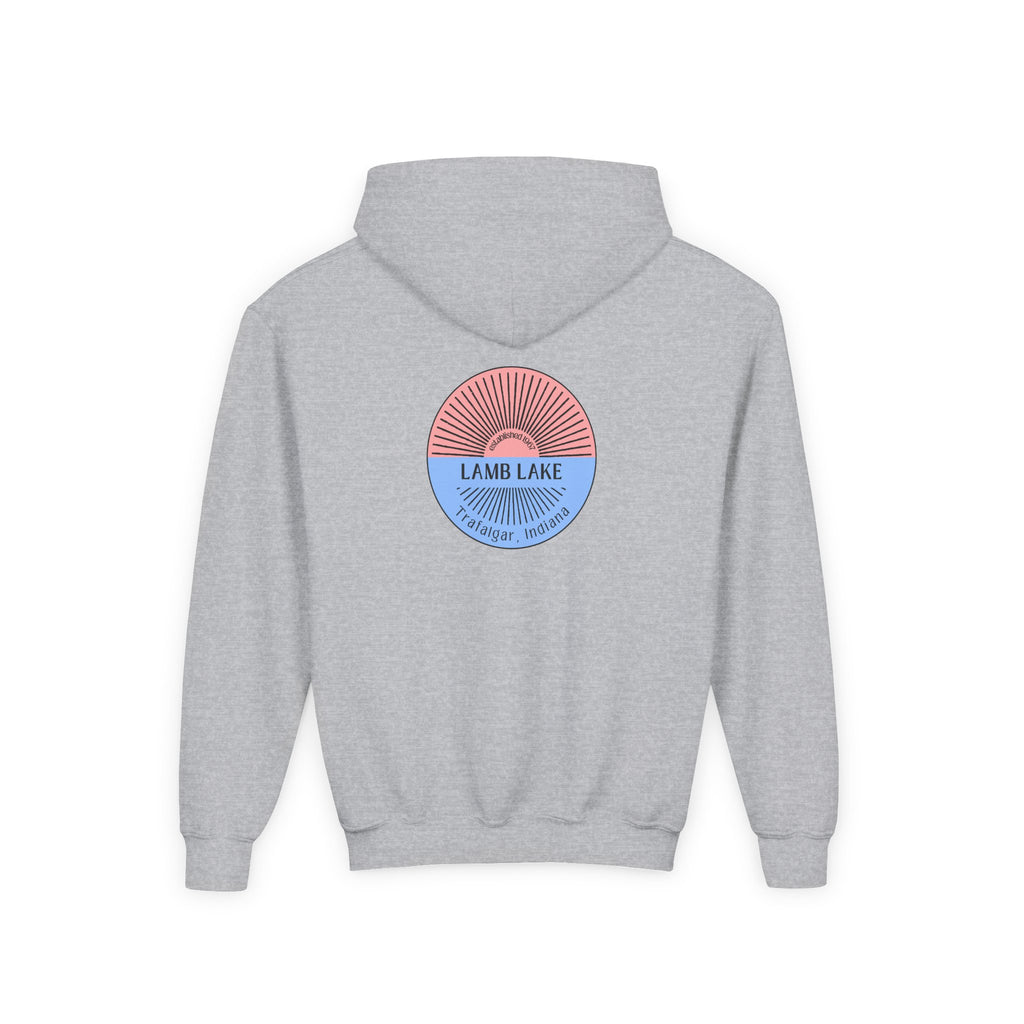 Youth Hoodie - Lamb Lake Retro Sunrise Logo Pullover