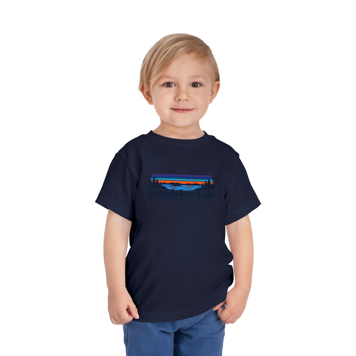 Toddler Tee - "Grandview Lake" Retro Sunset Graphic