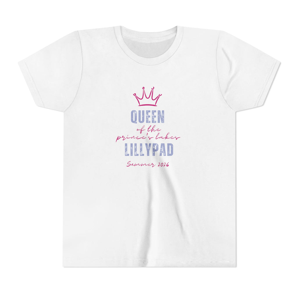 Youth Tee — "Queen of the Lillypad" Crown Graphic Kids Shirt