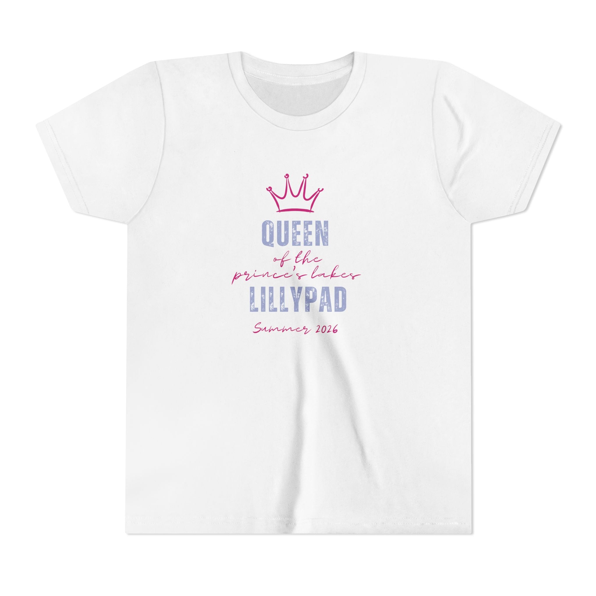 Youth Tee — "Queen of the Lillypad" Crown Graphic Kids Shirt