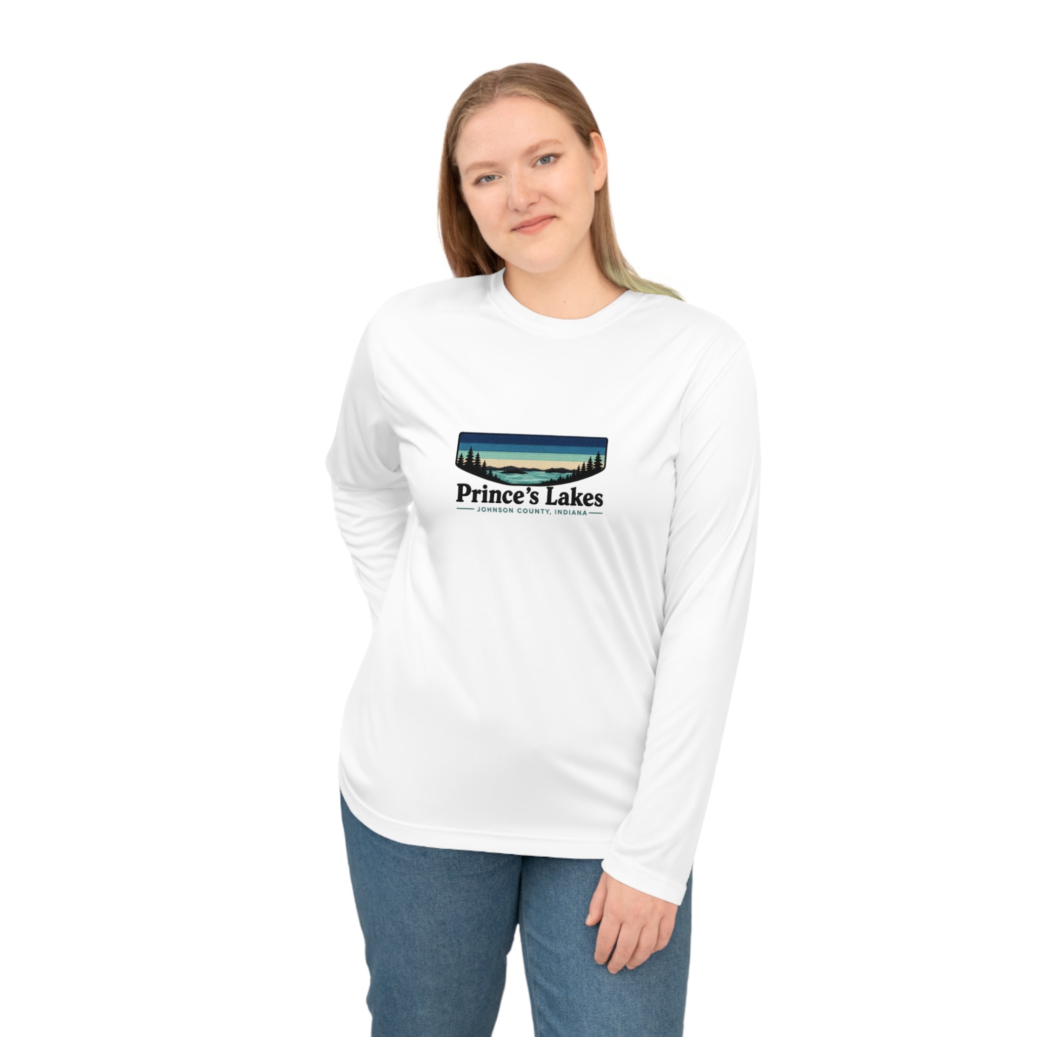 Prince's Lakes Performance Long Sleeve Shirt — Retro Lakeside Graphic