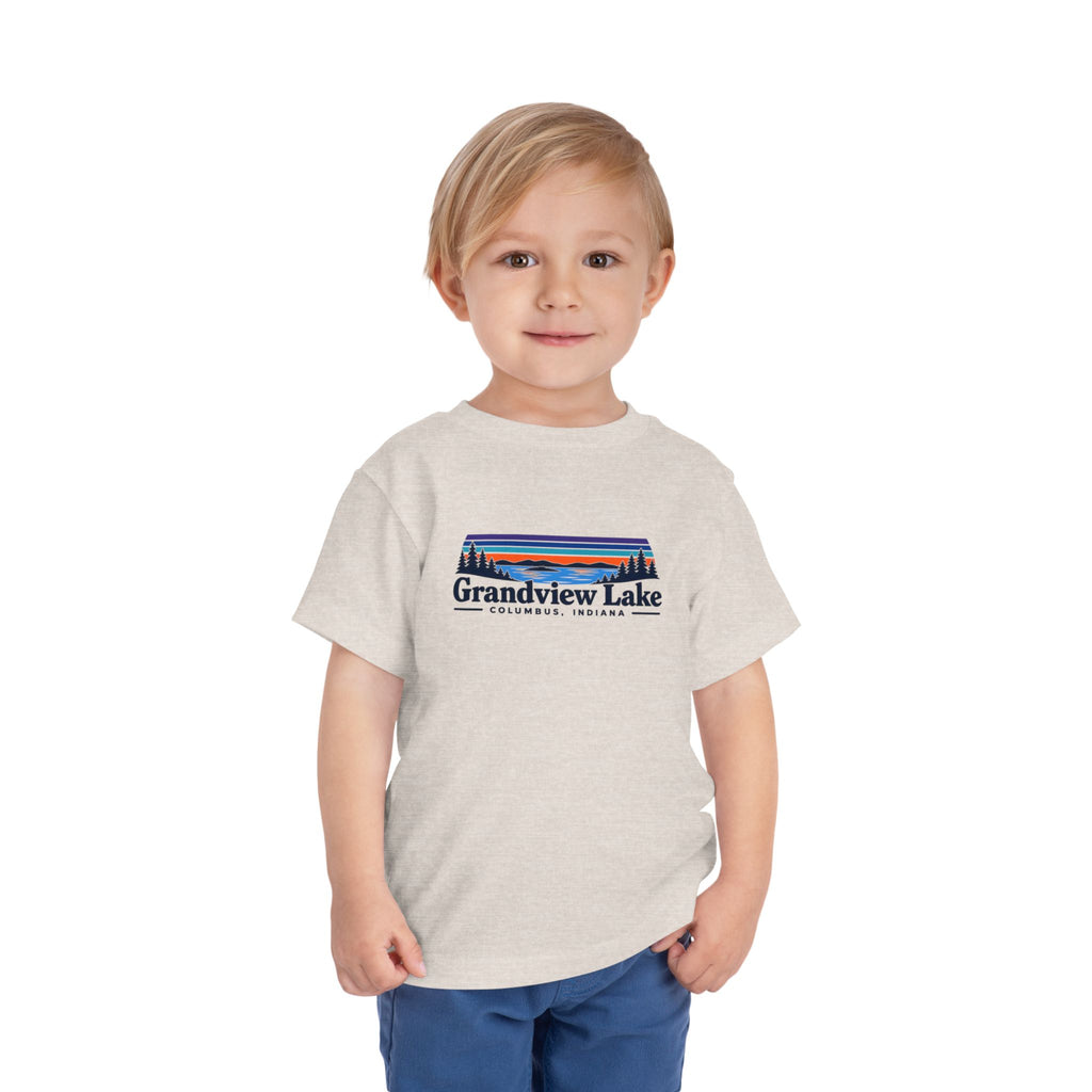 Toddler Tee - "Grandview Lake" Retro Sunset Graphic