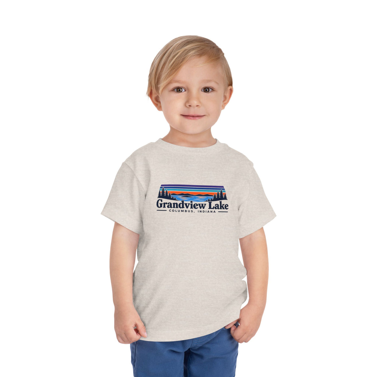 Toddler Tee - "Grandview Lake" Retro Sunset Graphic