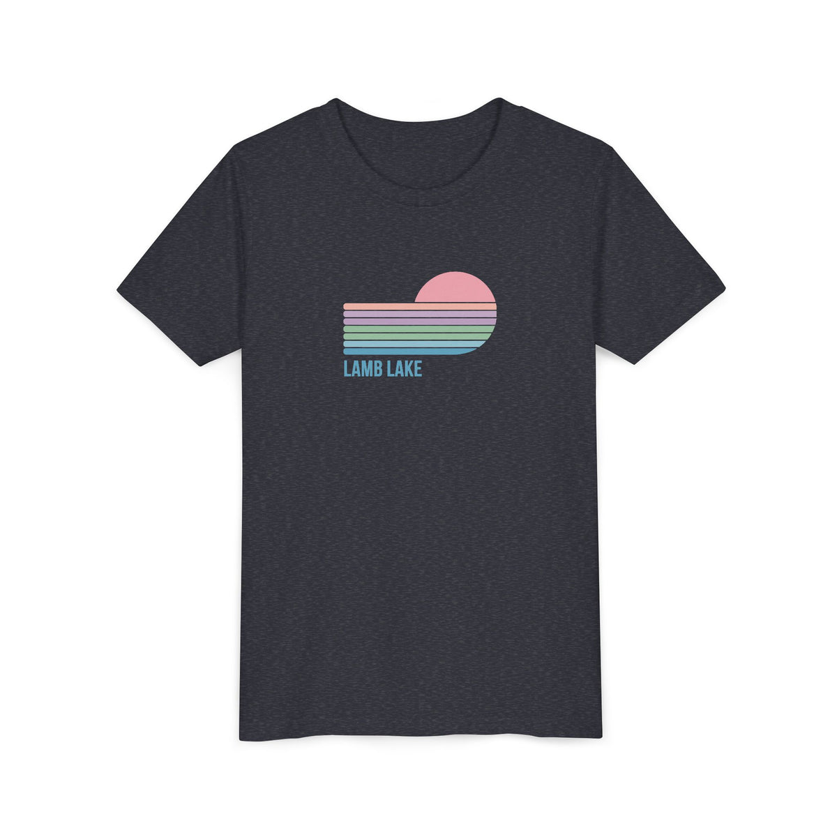 Youth Tee - Retro Pastel 'Lamb Lake' Sunset Graphic