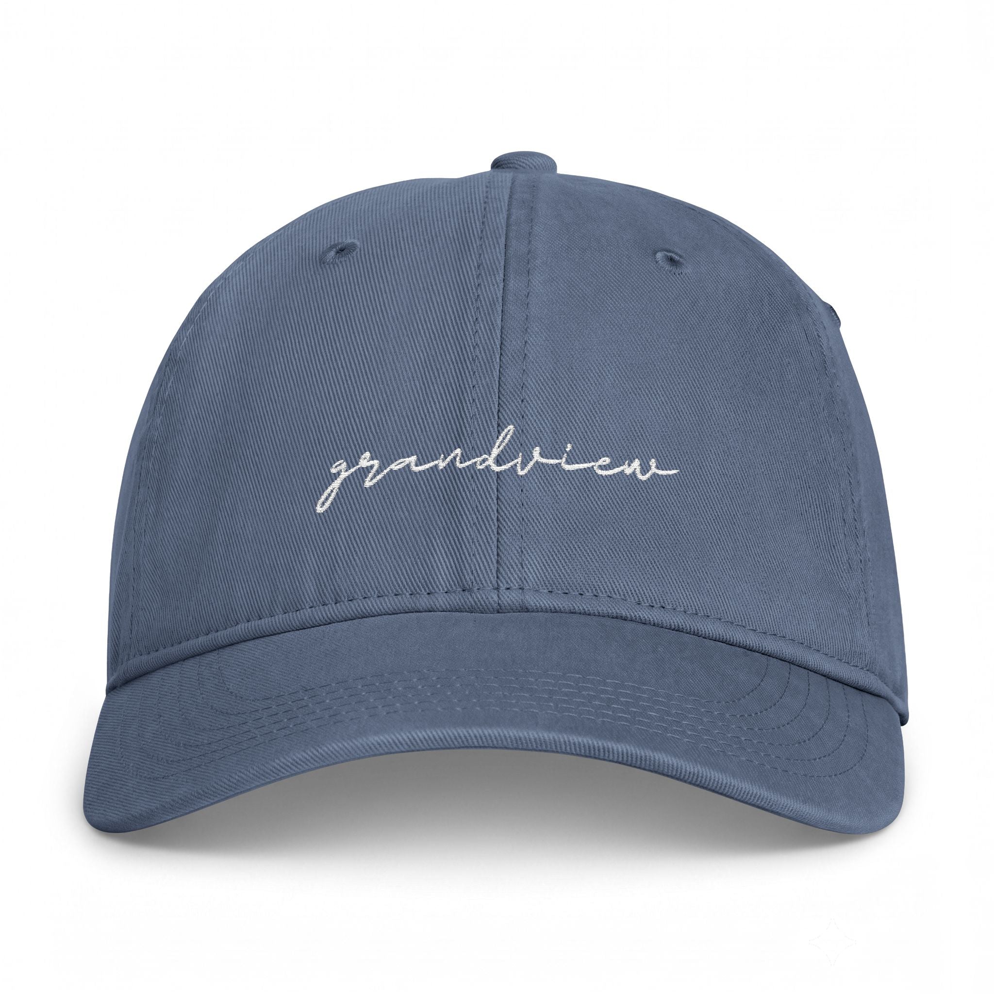 Grandview Script Washed Cap — Coastal Casual Baseball Hat