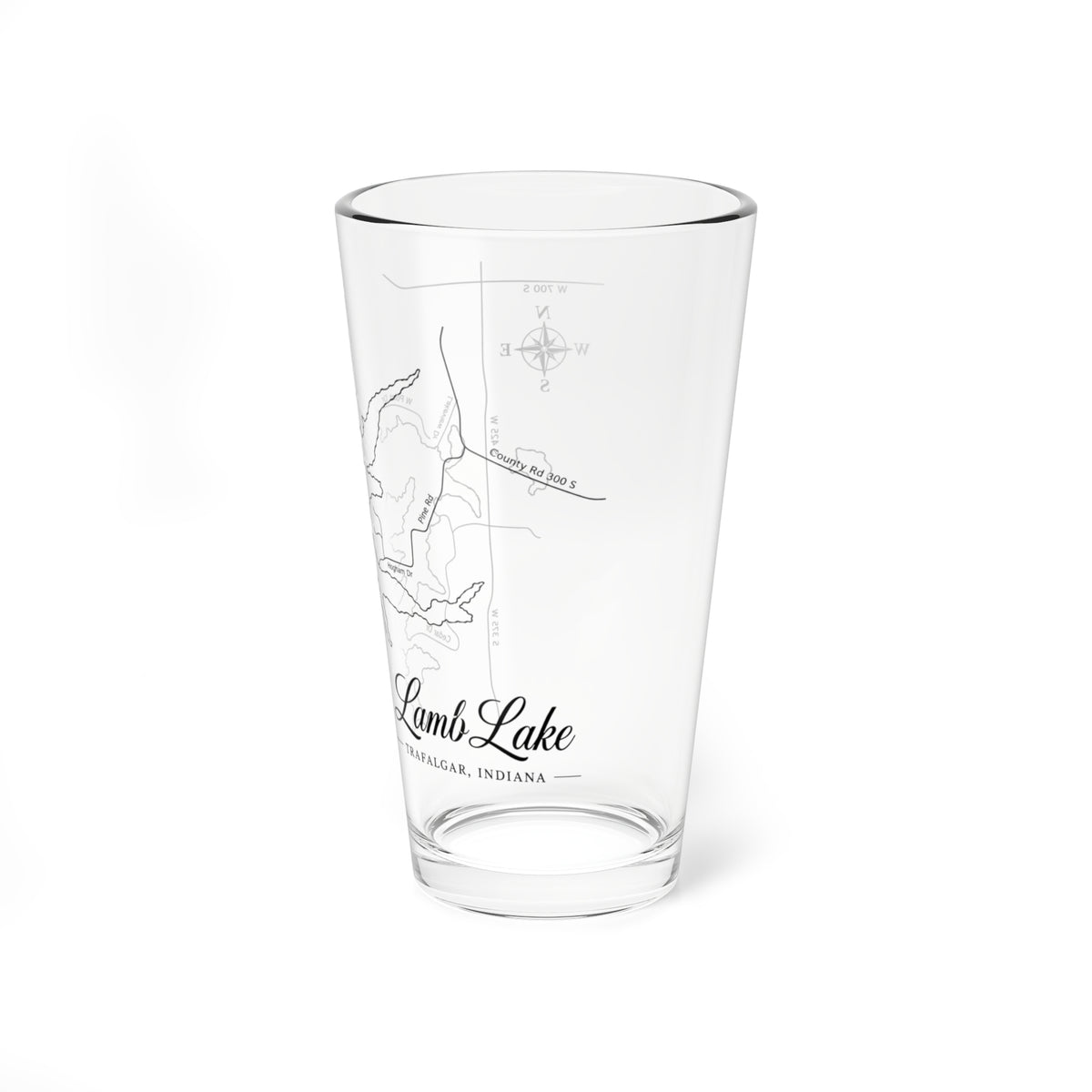 Mixing Glass — 16oz Lamb Lake Map Pint Glass