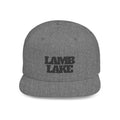 Lamb Lake Flat Bill Snapback Hat — Retro Embroidered Lake Cap