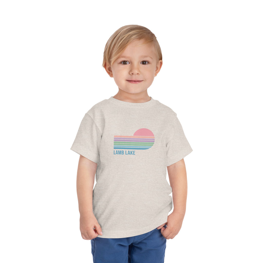 Toddler Tee - Retro Heart Sunset "Lamb Lake"