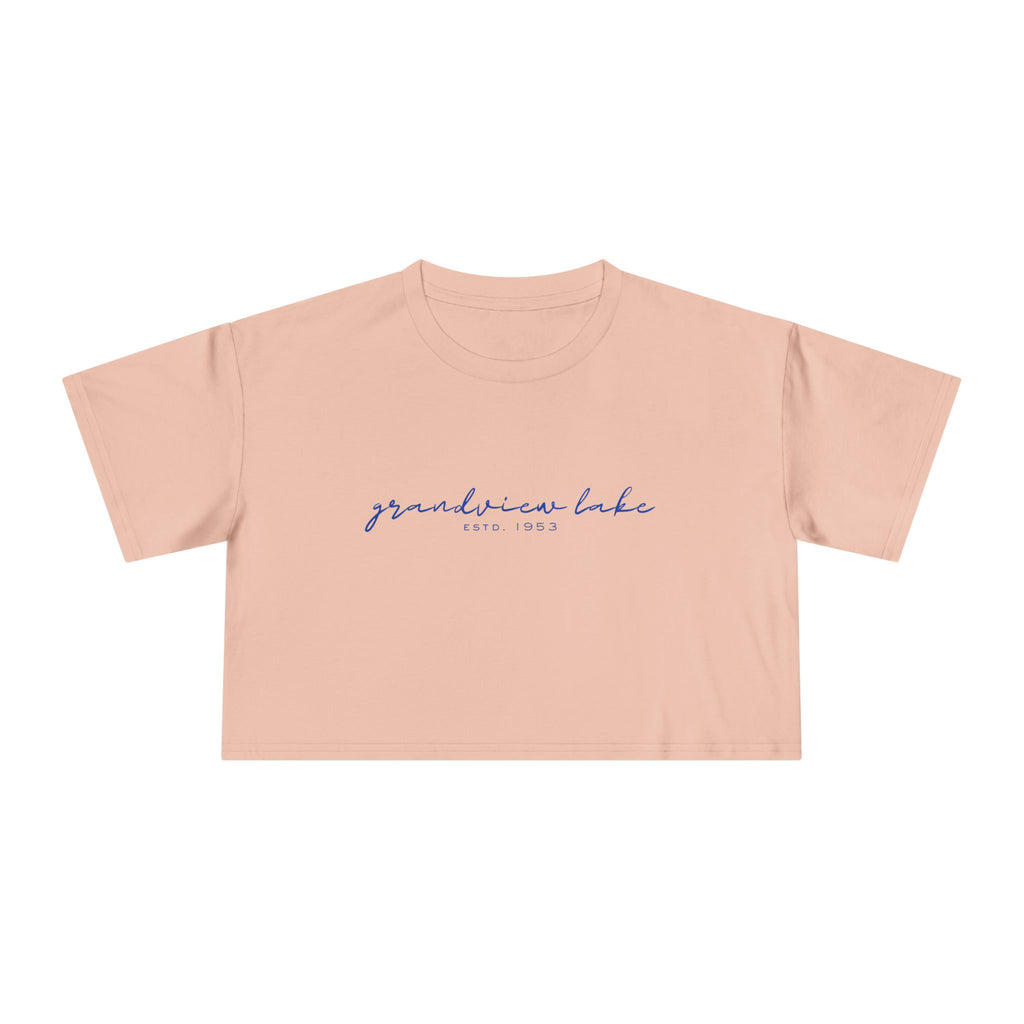 Script Logo Crop Tee — "grandview lake" Women's Casual Top