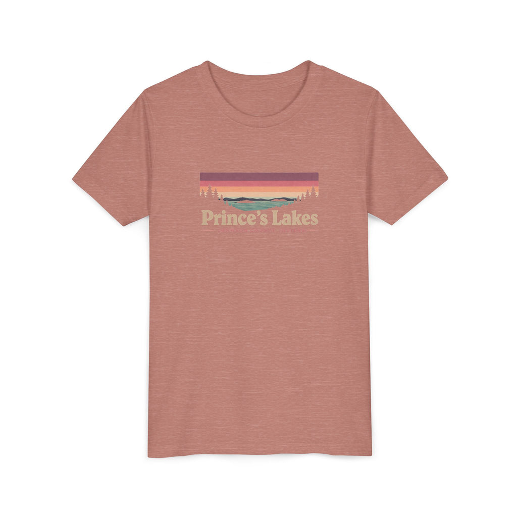 Youth Tee — Prince's Lakes Retro Sunset Graphic