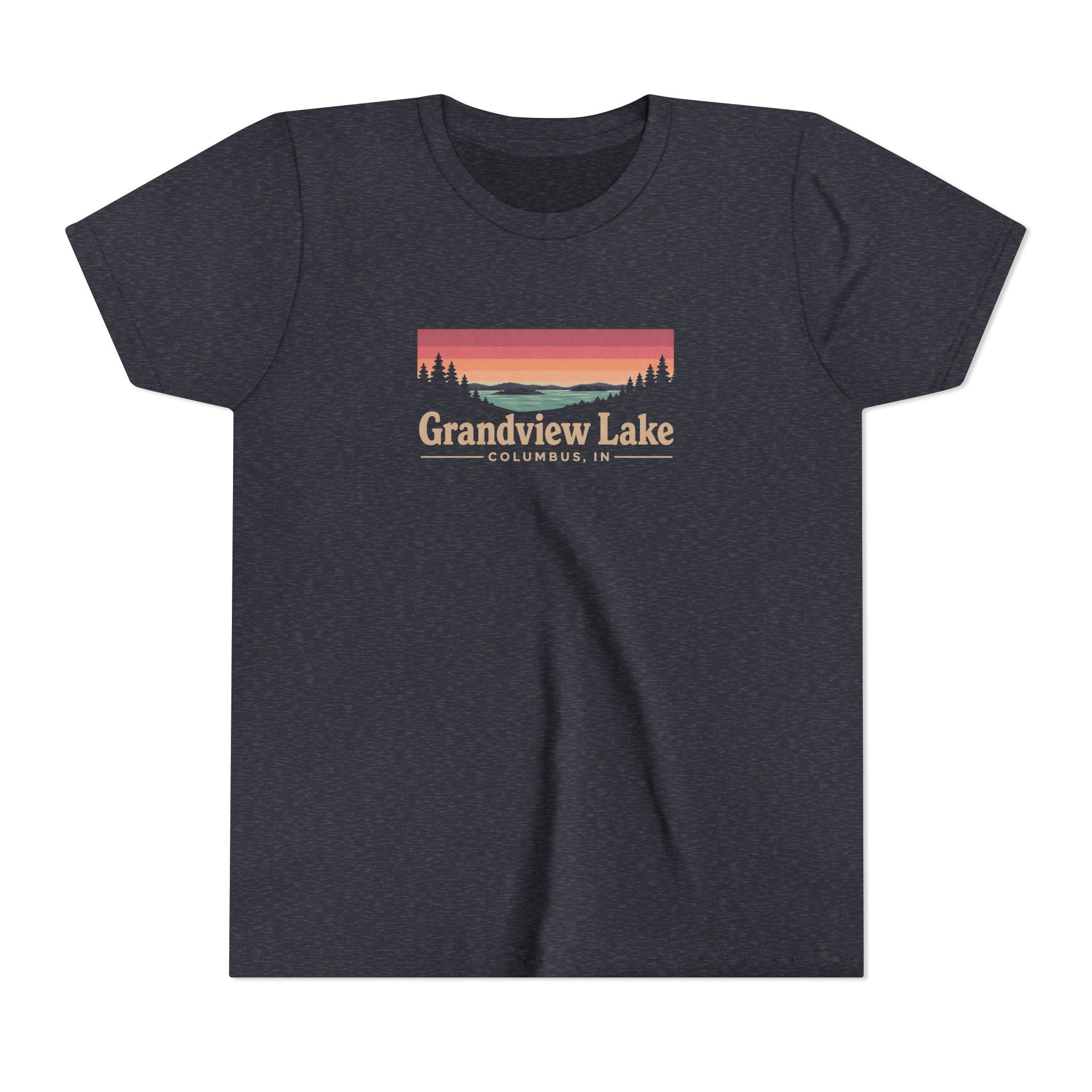 Youth Tee — Grandview Lake Retro Sunset Graphic