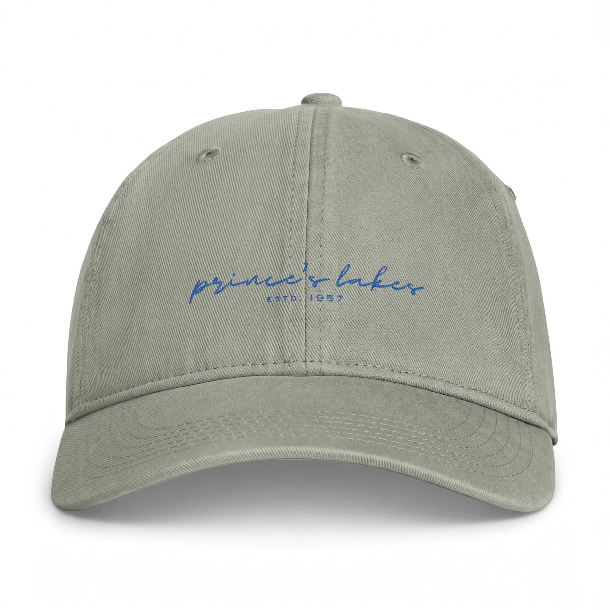 Washed Coastal Cap — "Prince's Lakes" Embroidered Lake Hat