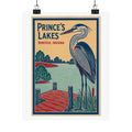 Prince's Lakes Great Blue Heron Poster — Matte Vertical Wall Art (Nineveh, Indiana)