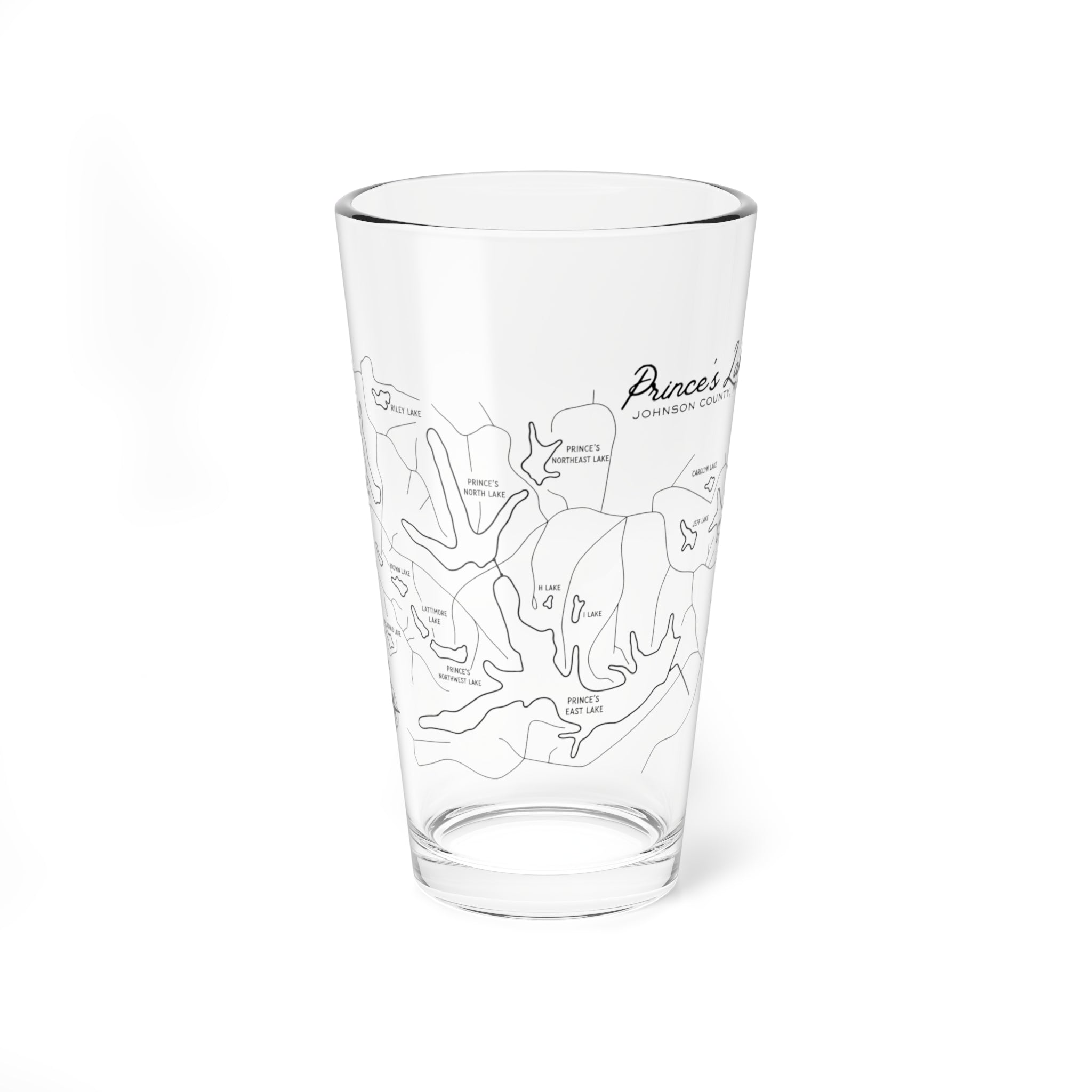 16oz Prince's Lakes Map Cocktail Glass