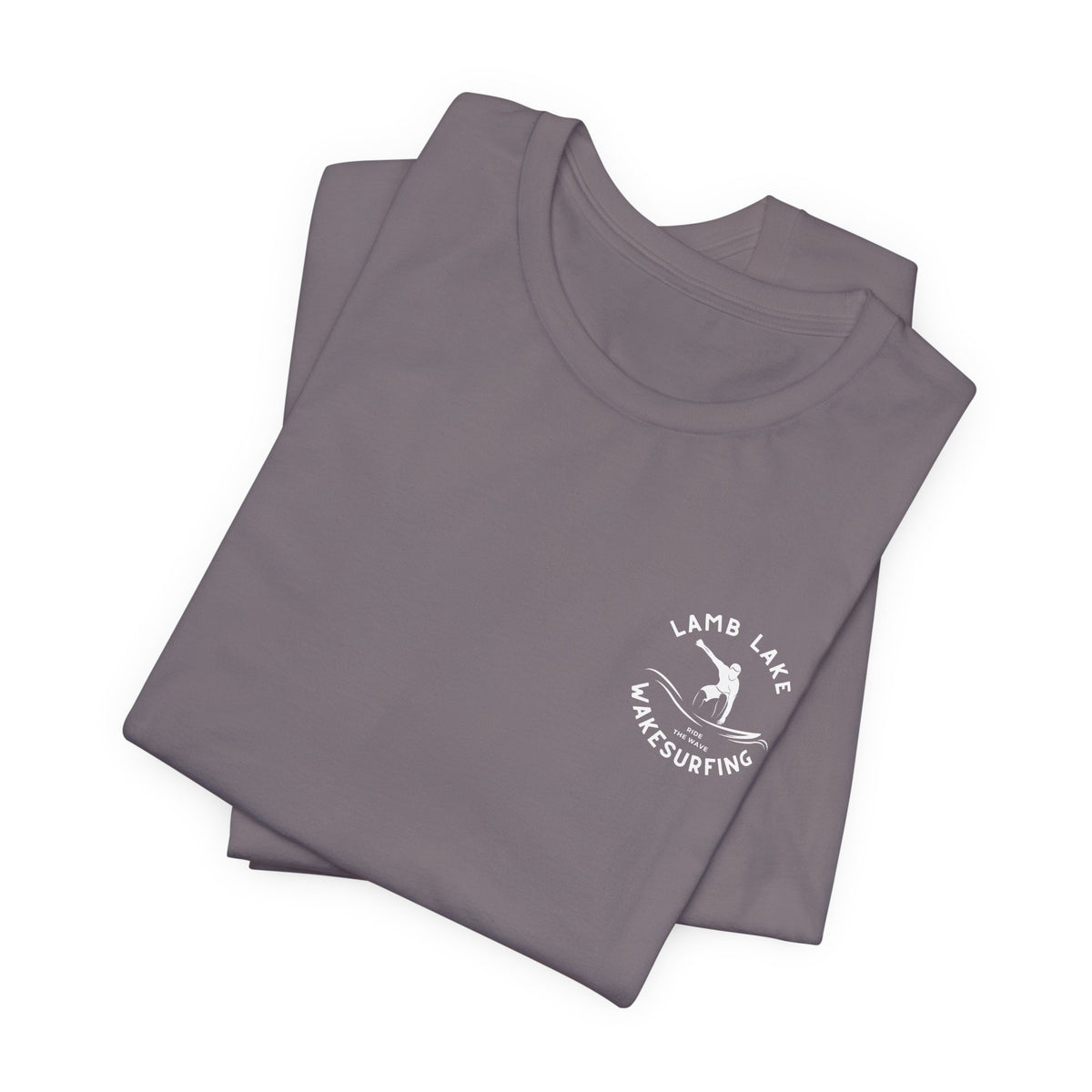 Wakesurf Pocket & Back Print Lamb Lake Minimalist Tee —  Short Sleeve Shirt