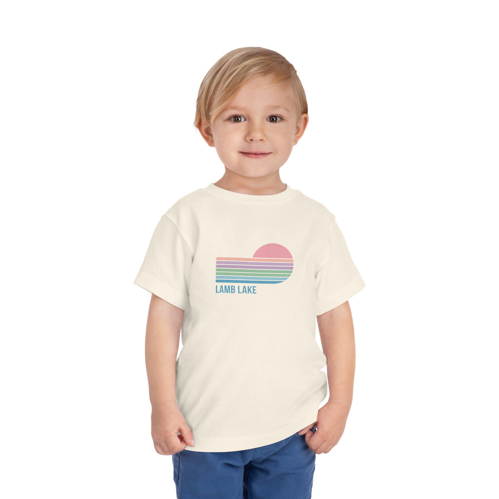 Toddler Tee - Retro Heart Sunset "Lamb Lake"