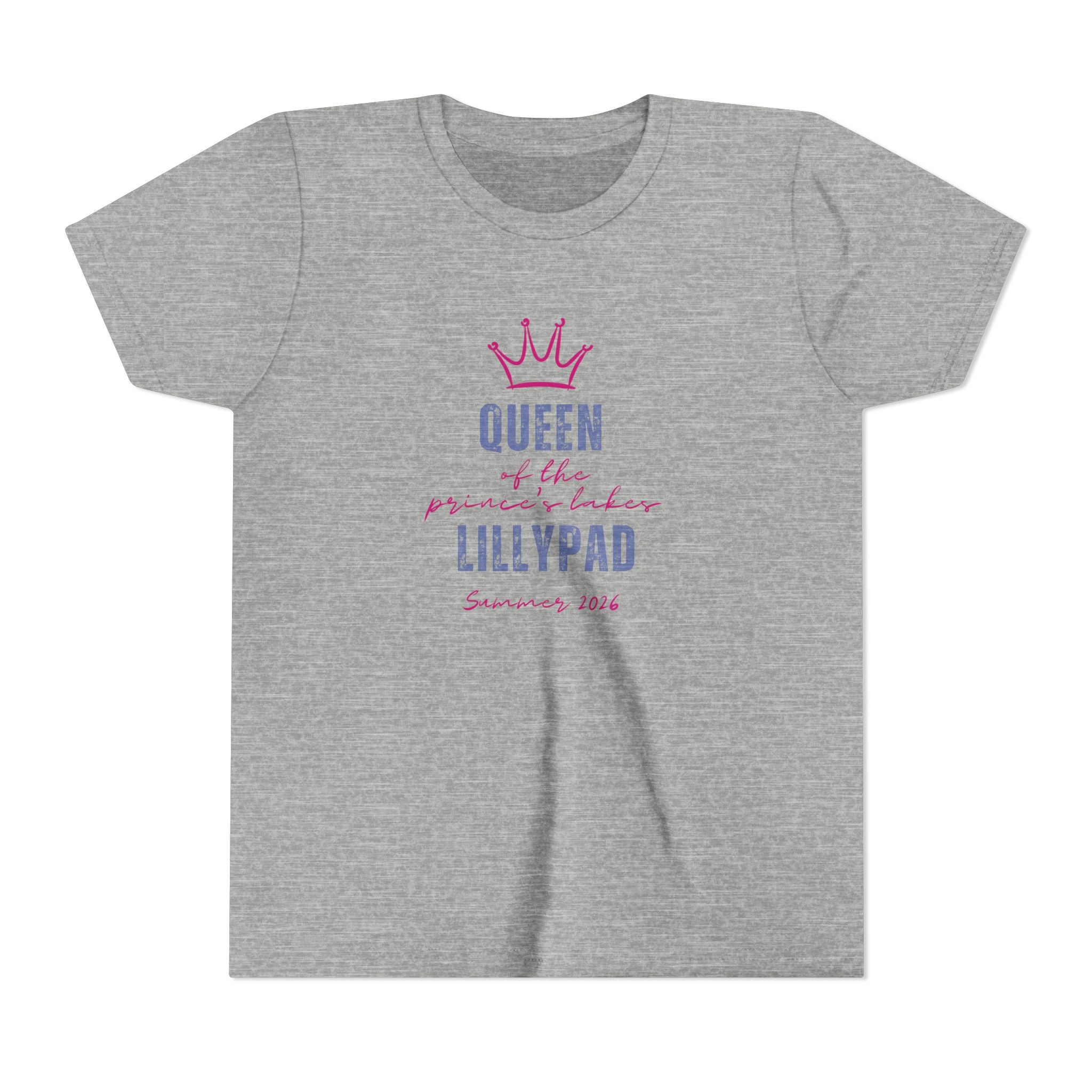 Youth Tee — "Queen of the Lillypad" Crown Graphic Kids Shirt