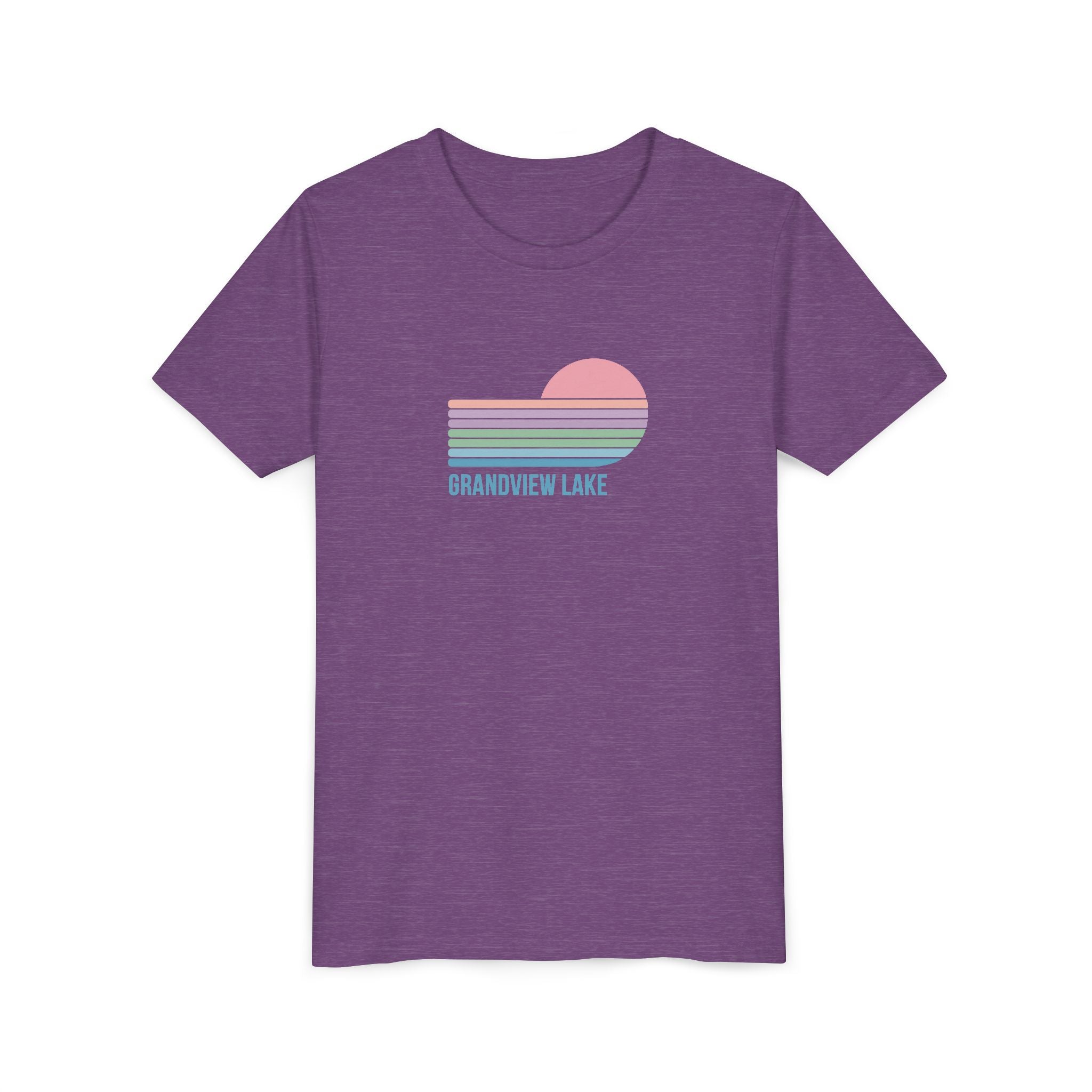 Youth Tee — 'Grandview Lake' Pastel Retro Sunset Kids T-Shirt