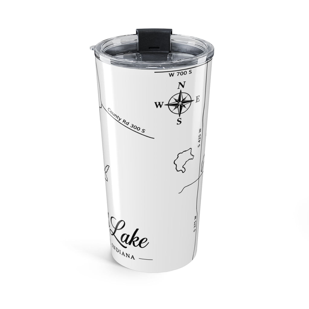 20oz Lake Map Tumbler — Personalized Travel Mug