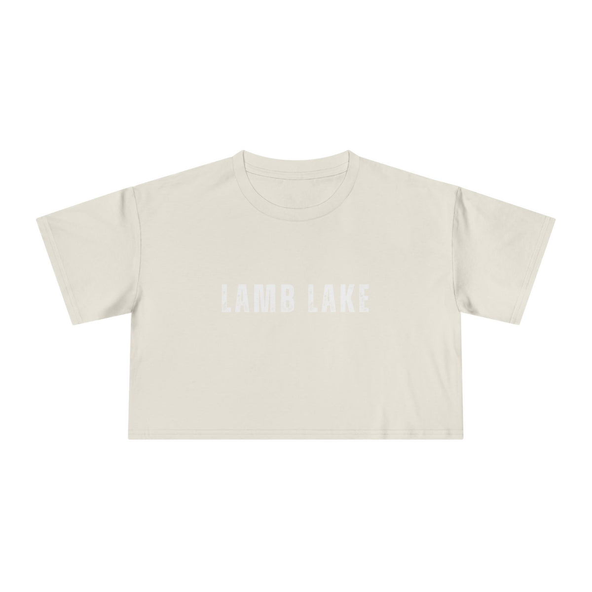 Lamb Lake Crop Tee — Women's Casual Lakeside Graphic Top
