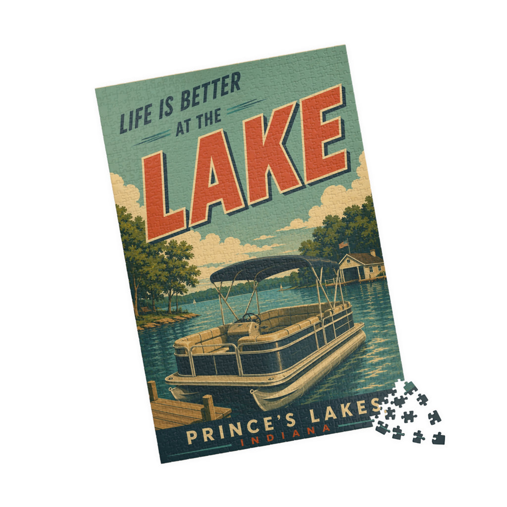 Life Is Better at the Lake Puzzle — Vintage Lakeside Poster Jigsaw (1014 pcs)