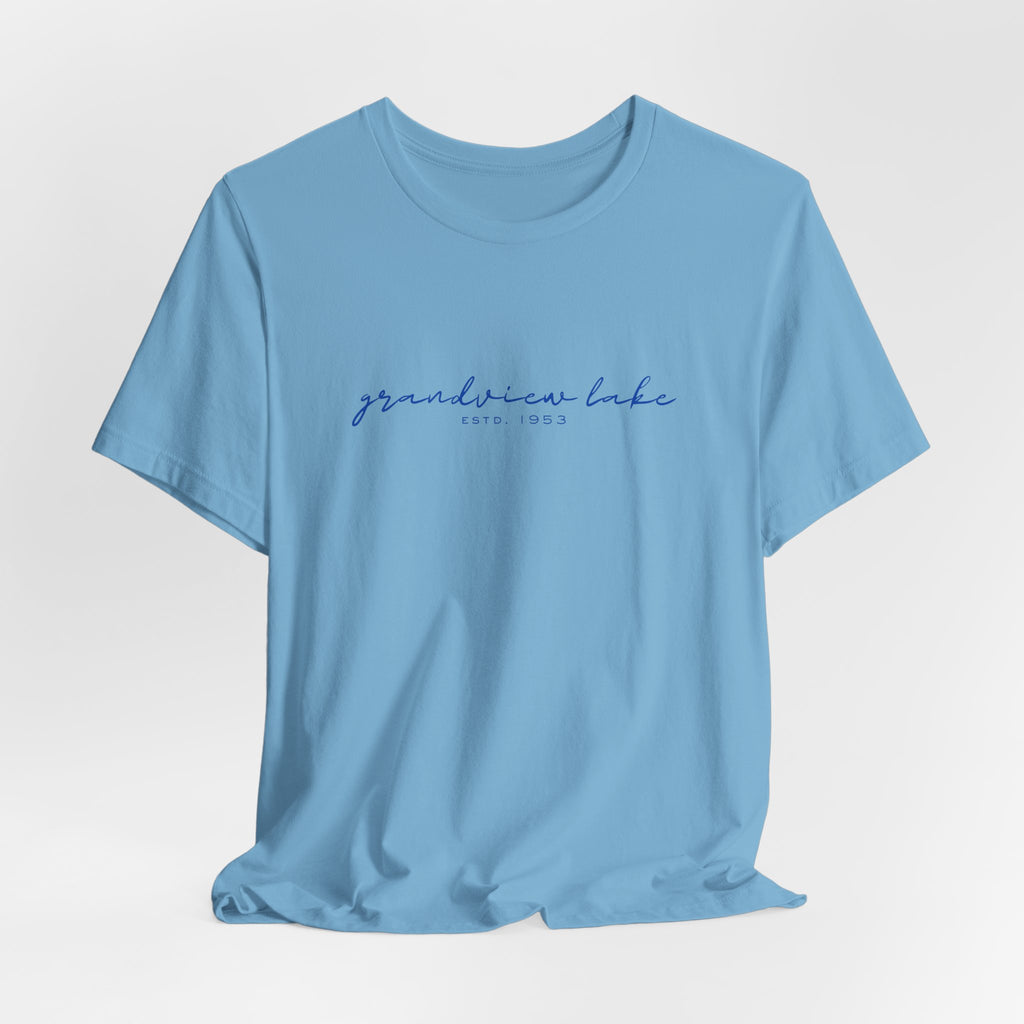Script "grandview lake" Unisex Jersey Short Sleeve Tee